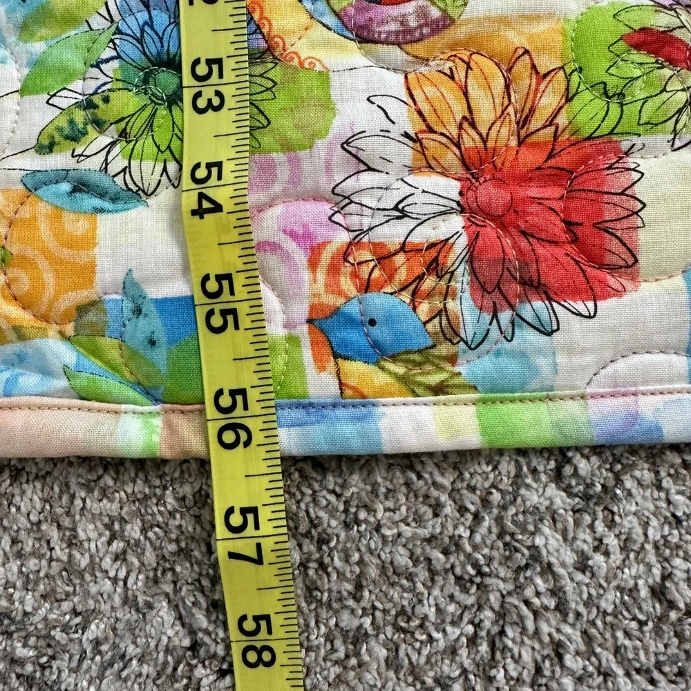Quilt OS Patchwork Multi Color Snail Bird Sunflower Graphic Lap